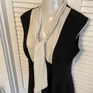 Nine West classic tailored a-line tie front midi dress career